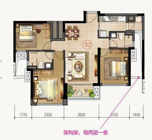黄瓜视频网站陶家裝：佛山合景新鴻基·瀧景100㎡新中式黄瓜视频下载地址效果鑒賞